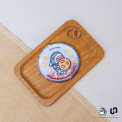 Cute Shark Glitter Quicksand Mirror, Pocket Mirror, Mr. Shark
