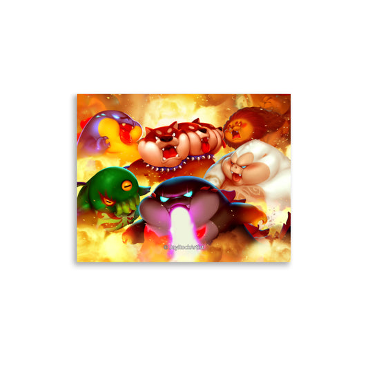 Chubby Monsters - Art Print, JayRockArtist