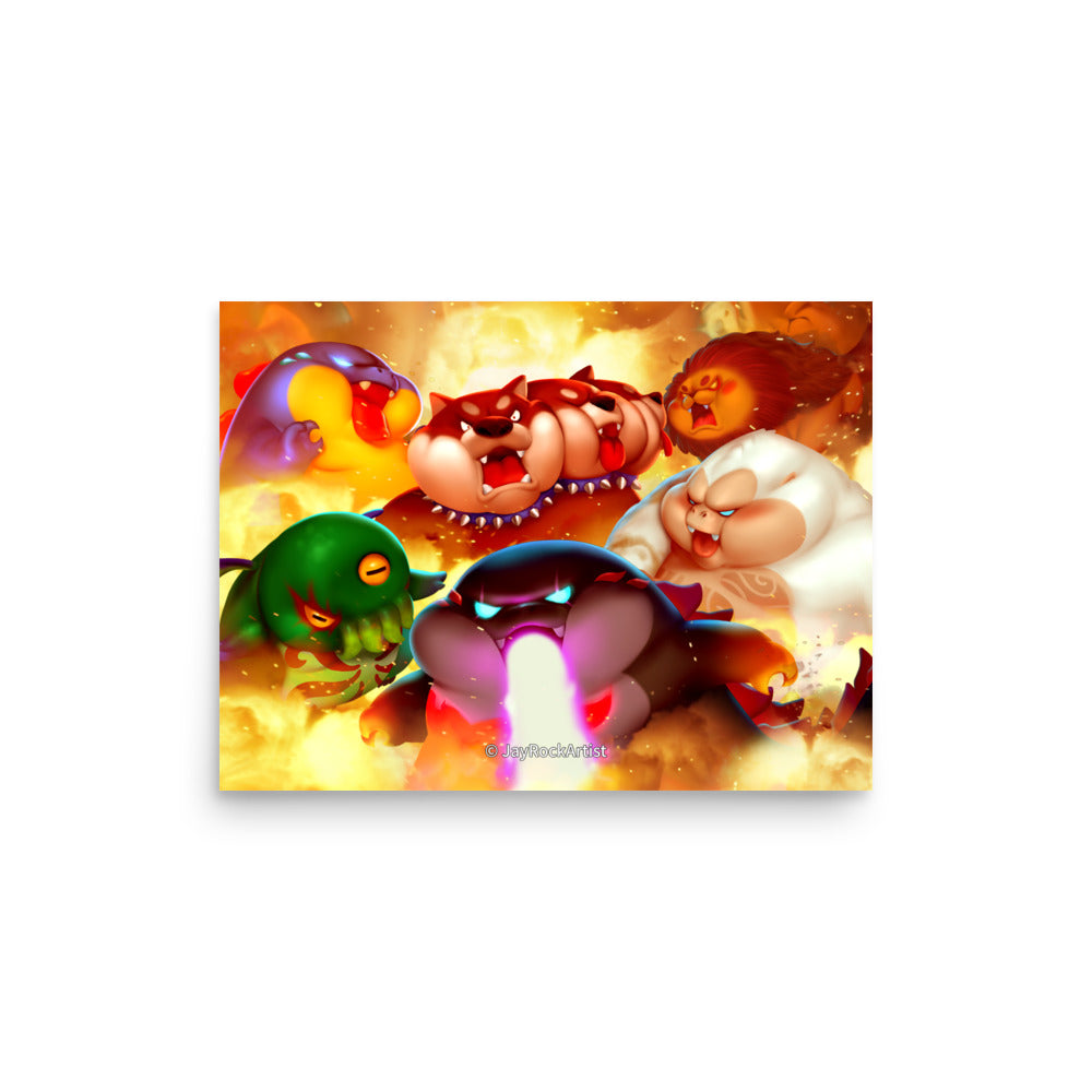 Chubby Monsters - Art Print, JayRockArtist