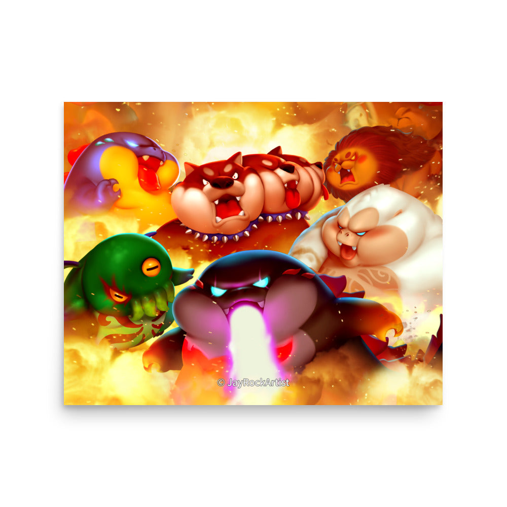 Chubby Monsters - Art Print, JayRockArtist
