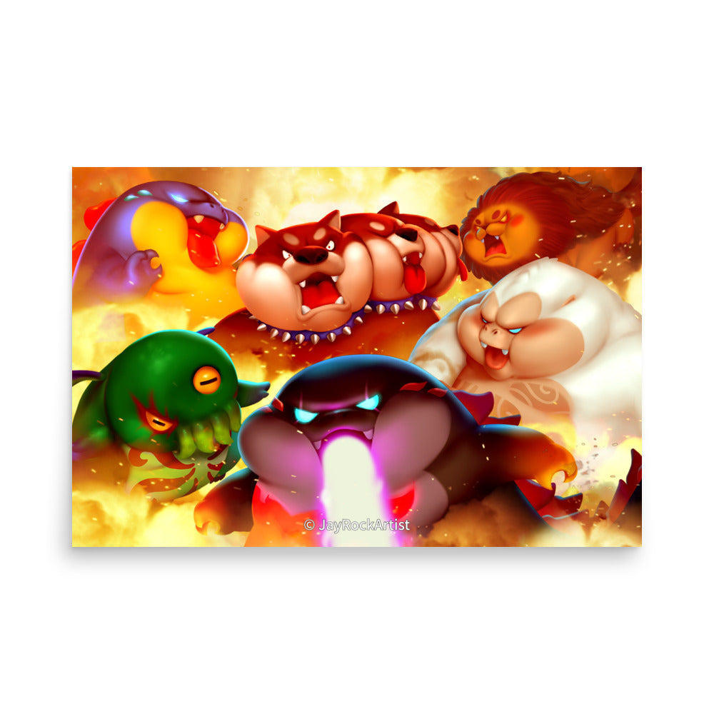 Chubby Monsters - Art Print, JayRockArtist