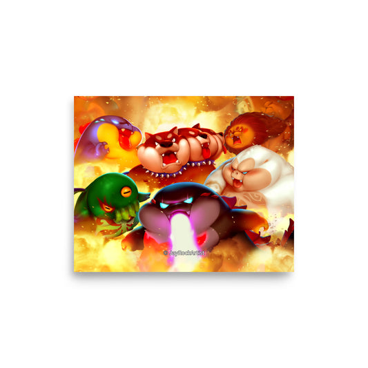 Chubby Monsters - Art Print, JayRockArtist