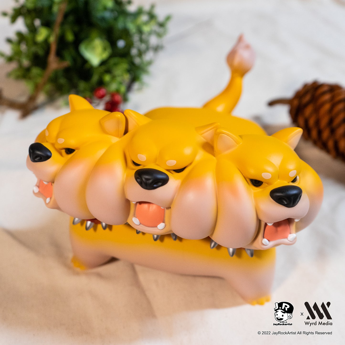 Large DoReMi Shiba Inu Cerberus Figure, Chubby Monsters Series, Jayrock, Limited Edition.