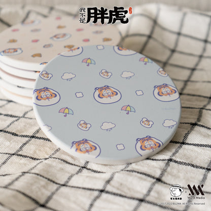 Fat Tiger Ceramic Coaster, 9 Styles, Bu2ma